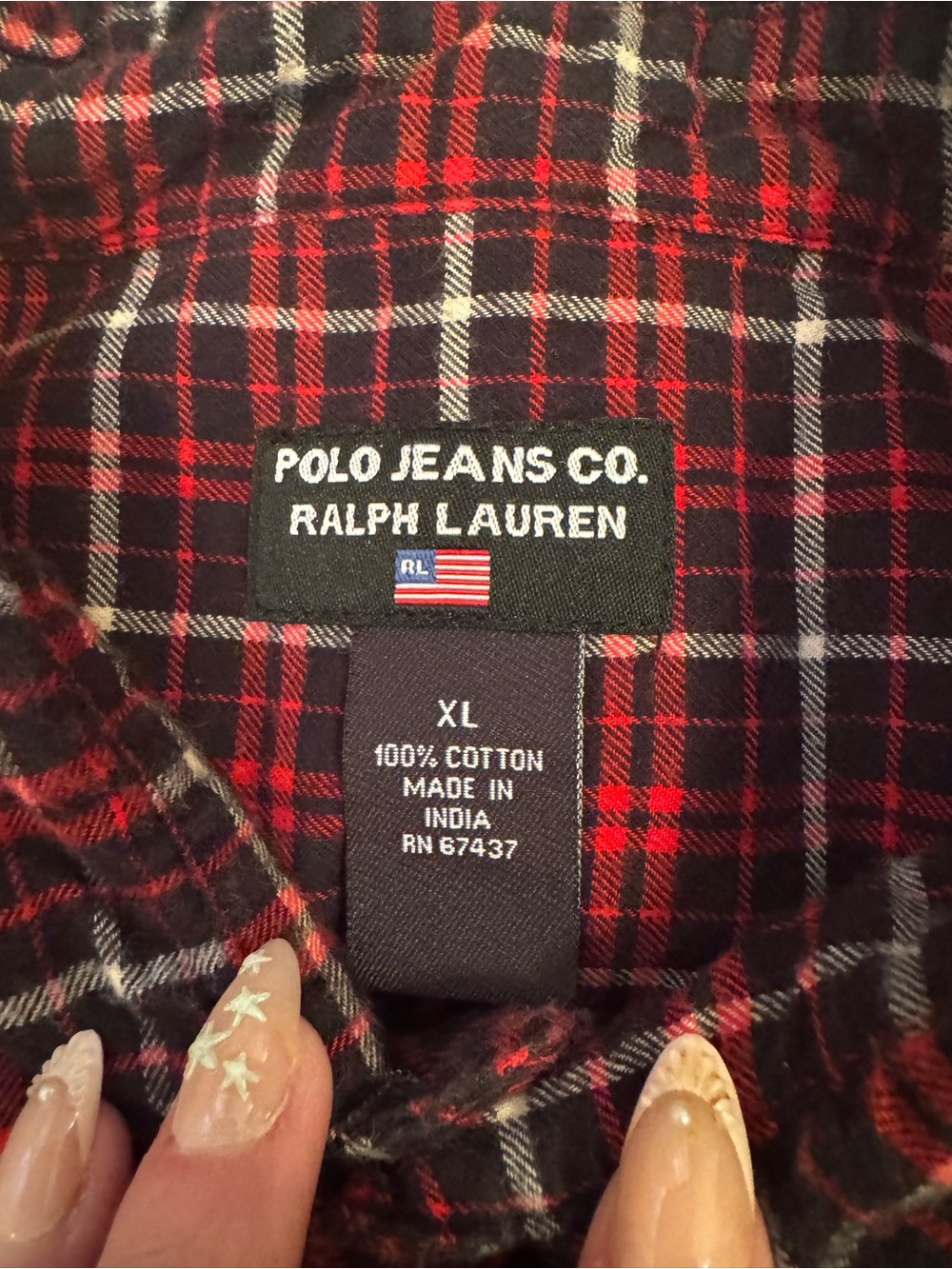 Vintage Polo Jeans Co. Ralph Lauren red and black plaid cotton flannel shirt - Picture 5 of 5